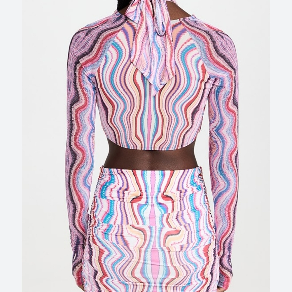 AFRM Colorful Swirl Pattern Crop Top - Picture 3 of 6